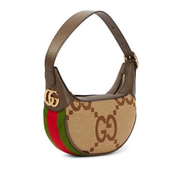 Ophidia GG jumbo logo web stripe hobo bag